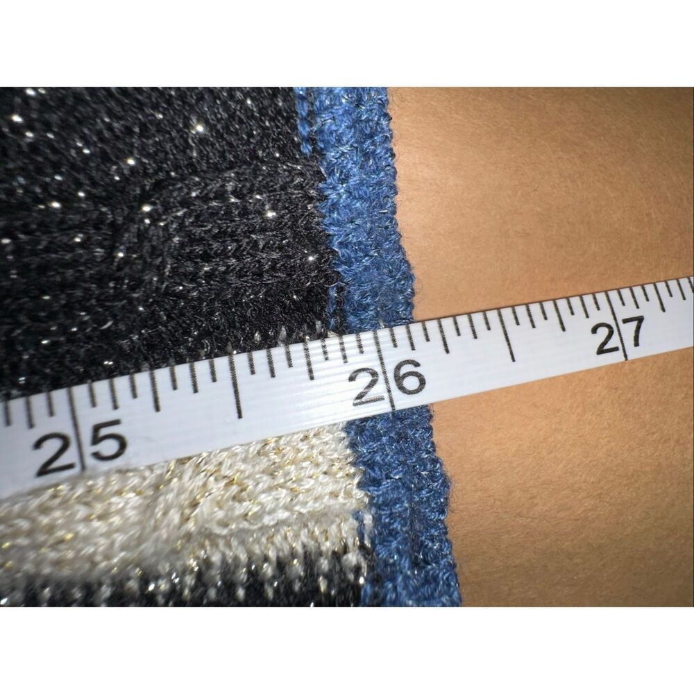 & Other Stories Sz L Belted Striped Metallic Knit Sweater Multicolor - Picture 8 of 8